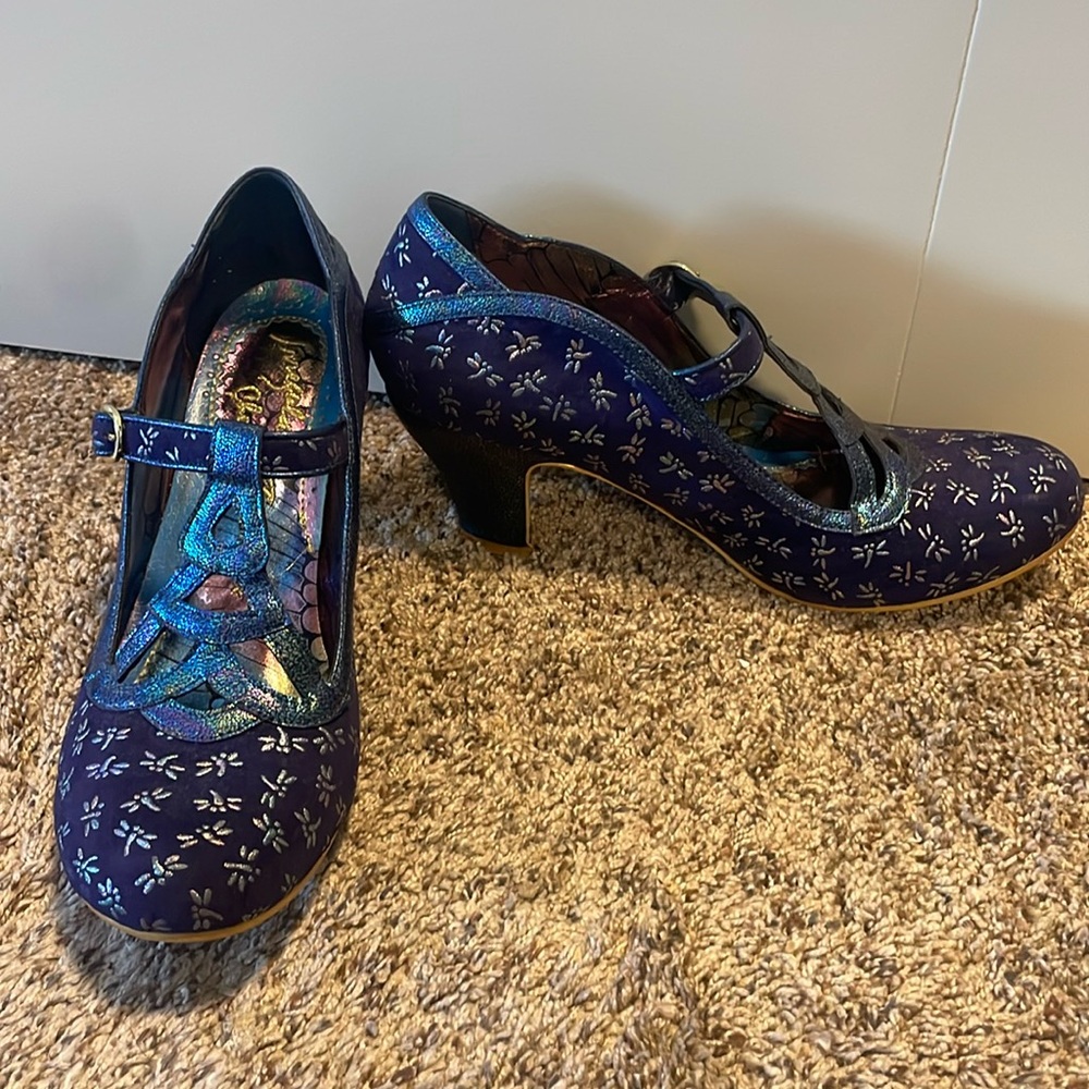 Irregular Choice Nicely Done Heel in Blue Dragonfly Sz 10